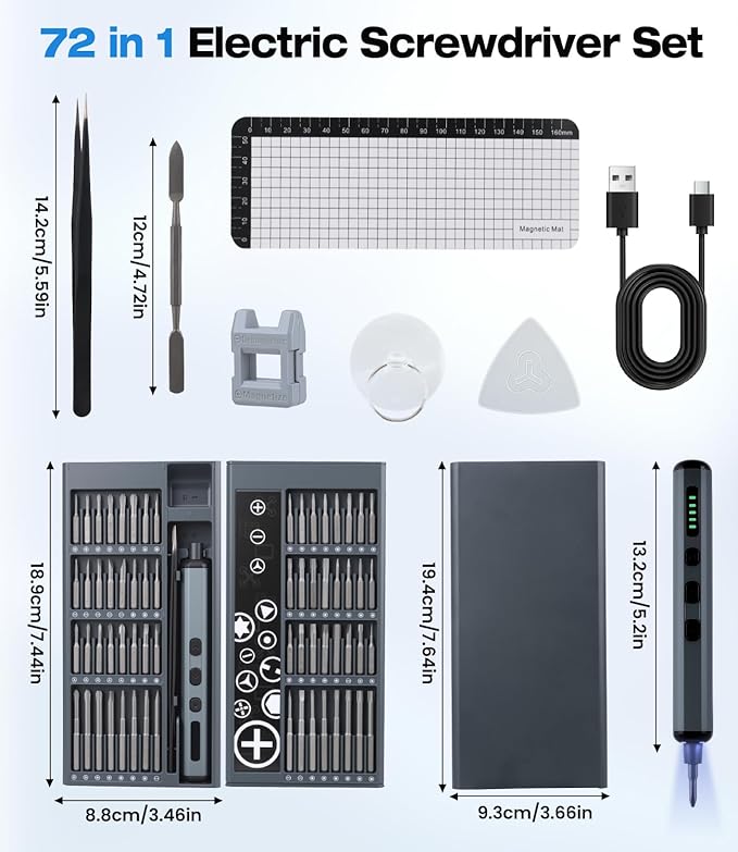 Kit de tournevis électrique de précision 72 en 1